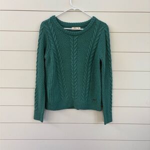 Hollister Teal Cable Knit Sweater